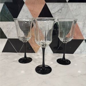 Arcorac Luminarc French Black Stem Wine Glass Set of 3